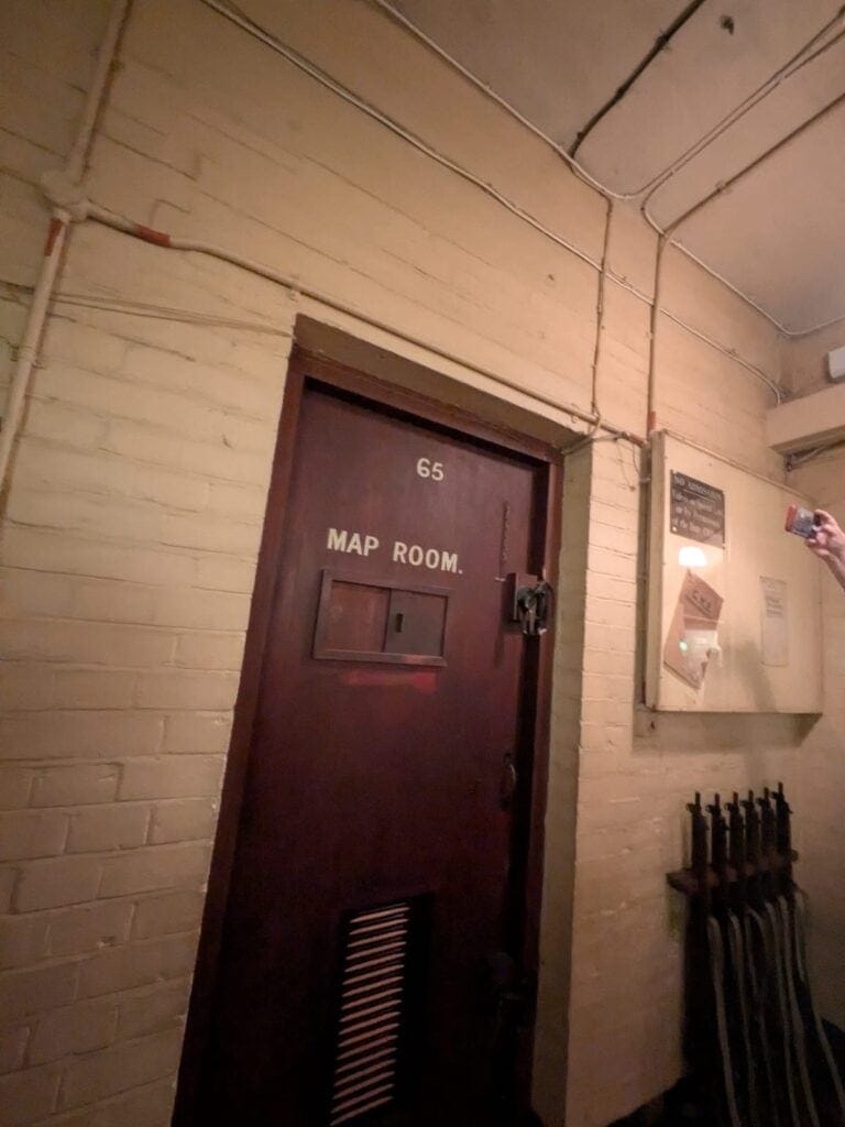 The door to the Map Room in the Churchill War Rooms